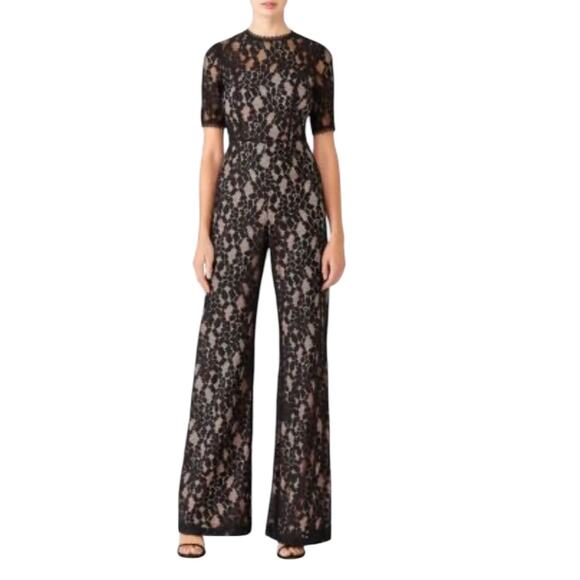 Alexis Janus Black Lace Jumpsuit Open Back Evening Party Outfit Size Small - Picture 2 of 16